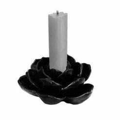 Candleholder (decoration) ALCHEMY GOTHIC - Small Black Rose