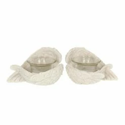 Decoration (candlestick Set Of 2pcs) Angel Wings Tealights